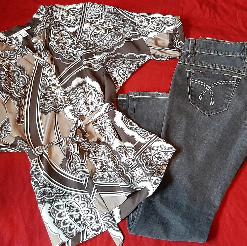 Banana Republic blouse* and tag  jeans
